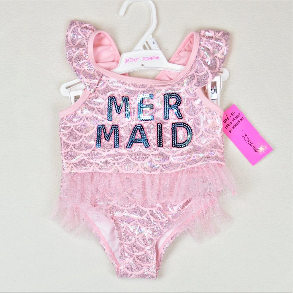 NWT BetseyJohnson 2-Piece Pink Mermaid Tankini Set - Picture 2 of 3